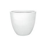 Wannsee round fiberglass planter in Gloss Bright White, studio render