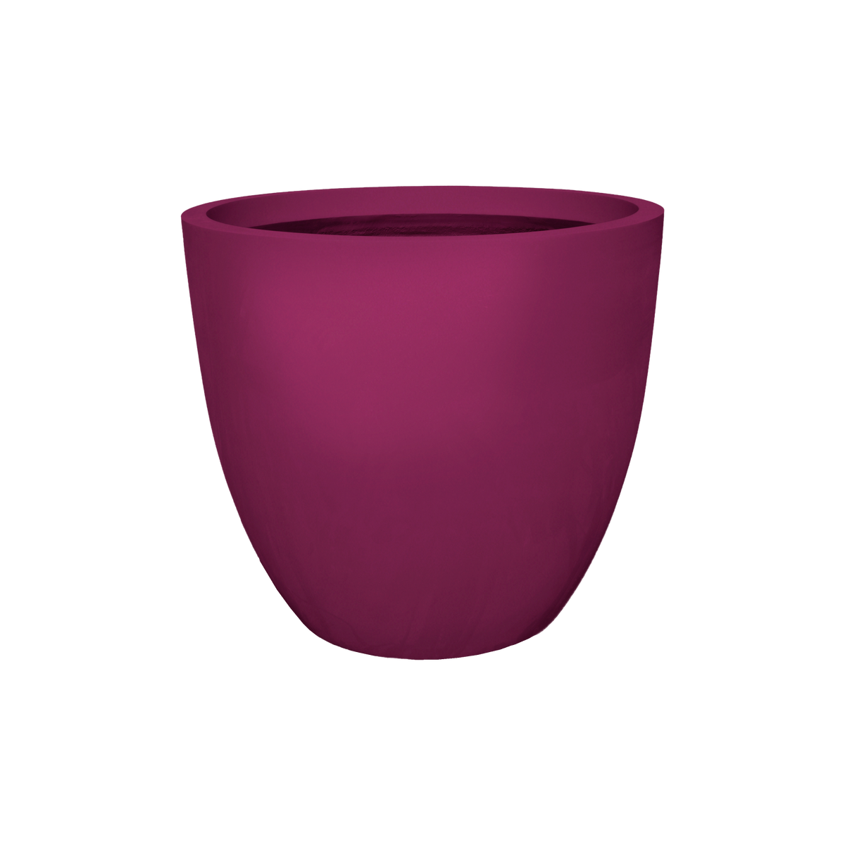 Wannsee round fiberglass planter in Gloss Eggplant, studio render