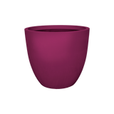 Wannsee round fiberglass planter in Gloss Eggplant, studio render