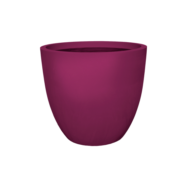 Wannsee round fiberglass planter in Gloss Eggplant, studio render