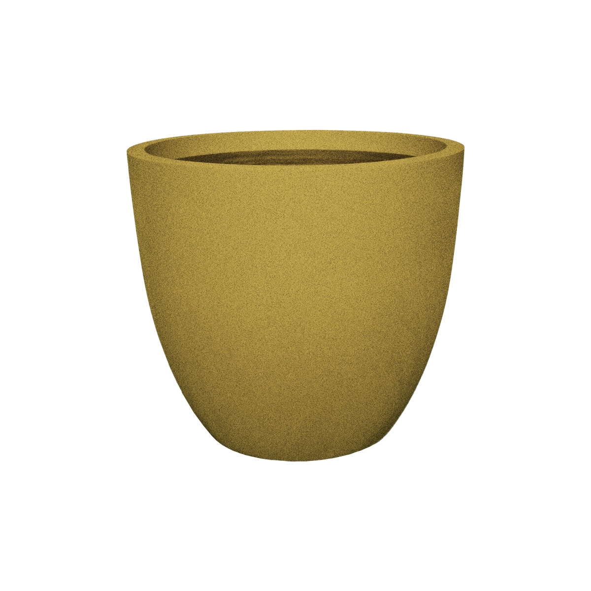 Wannsee round fiberglass planter in Gloss Metallic Gold, studio render