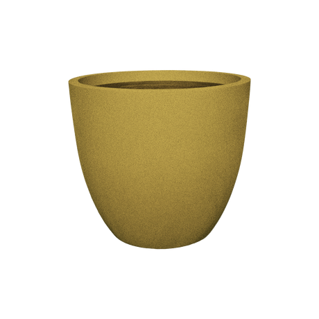 Wannsee round fiberglass planter in Gloss Metallic Gold, studio render