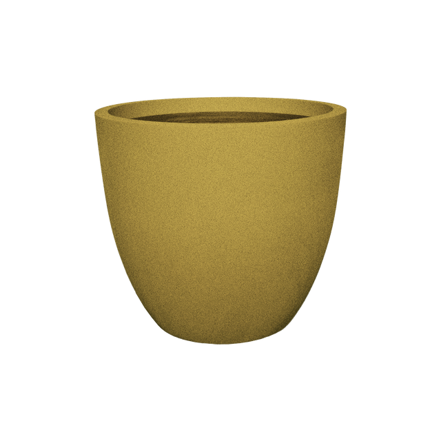 Wannsee round fiberglass planter in Gloss Metallic Gold, studio render