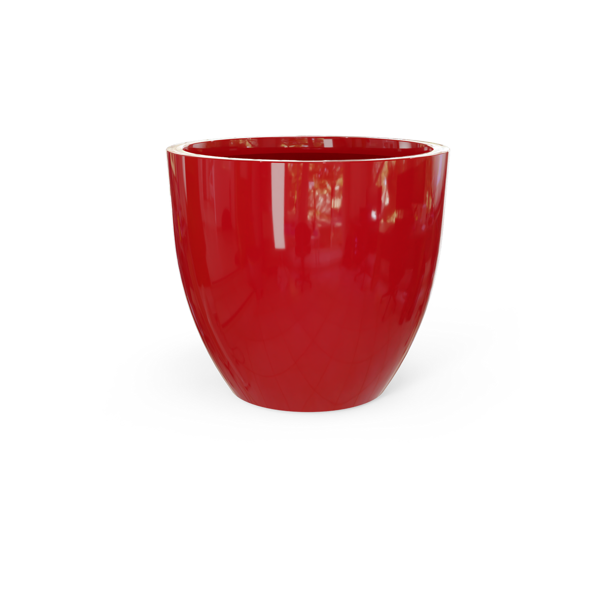 Wannsee round fiberglass planter in Gloss Red