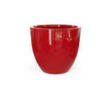 Wannsee round fiberglass planter in Gloss Red