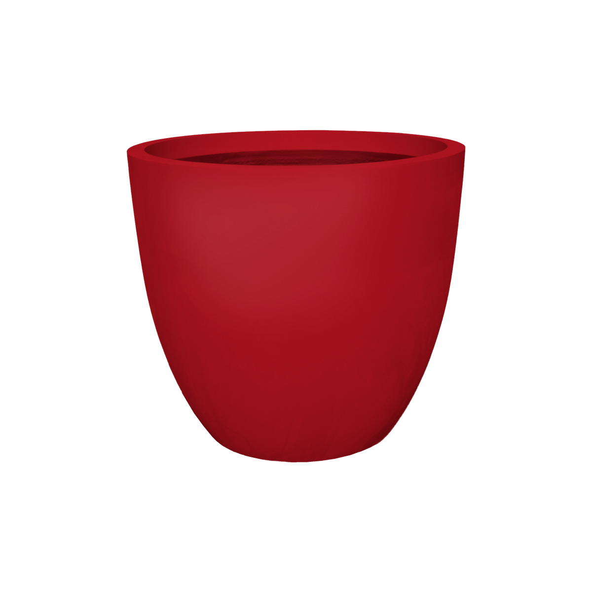 Wannsee round fiberglass planter in Gloss Red, studio render