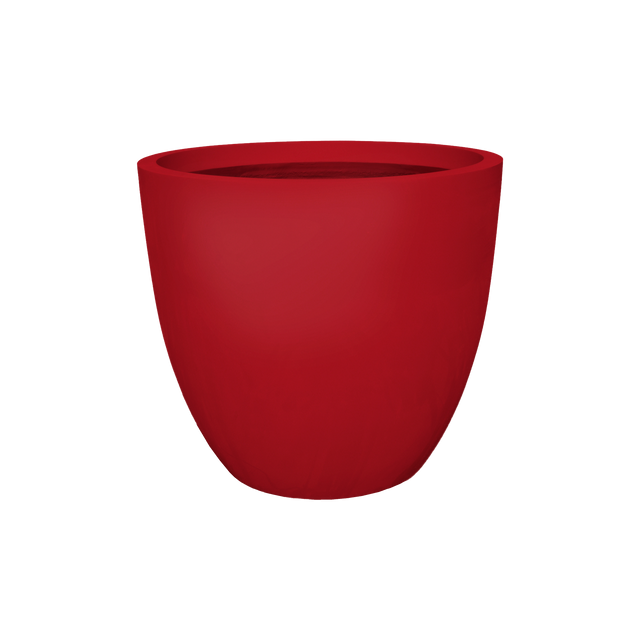 Wannsee round fiberglass planter in Gloss Red, studio render