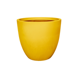 Wannsee round fiberglass planter in Gloss Saffron, studio render