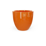 Wannsee round fiberglass planter in Gloss Tangerine