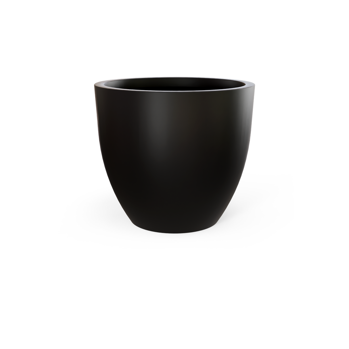 Wannsee round fiberglass planter in Matte Black