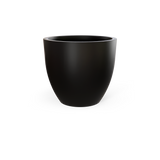 Wannsee round fiberglass planter in Matte Black