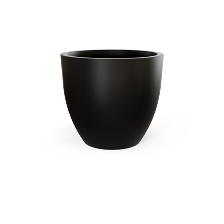 Wannsee round fiberglass planter in Matte Black