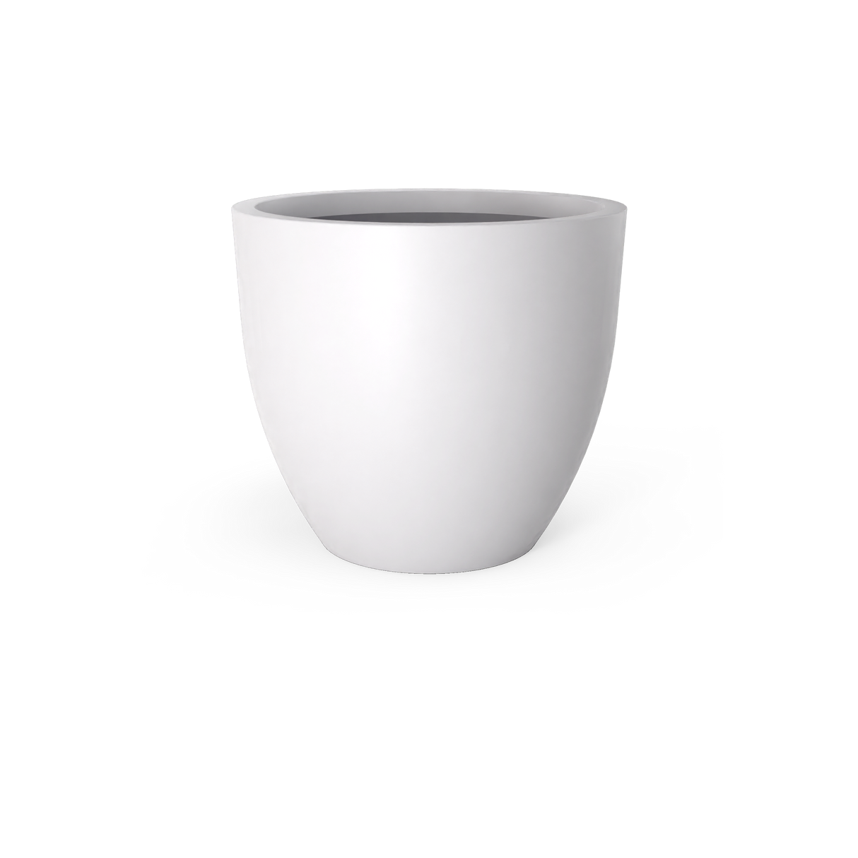 Wannsee round fiberglass planter in Matte Bright White