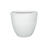 Wannsee round fiberglass planter in Matte Bright White, studio render