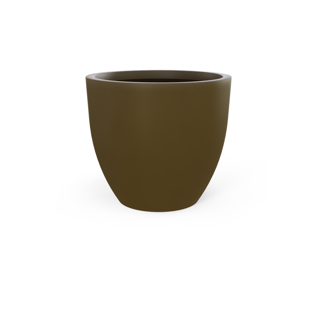Wannsee round fiberglass planter in Matte Bronze