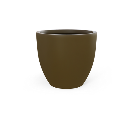 Wannsee round fiberglass planter in Matte Bronze