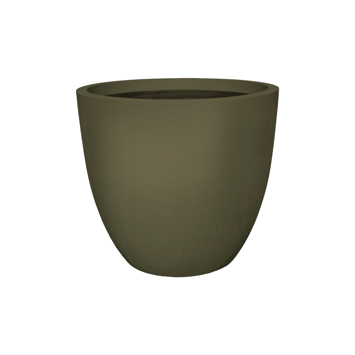 Wannsee round fiberglass planter in Matte Bronze, studio render