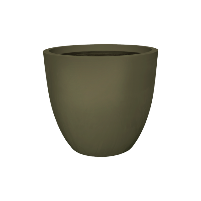 Wannsee round fiberglass planter in Matte Bronze, studio render