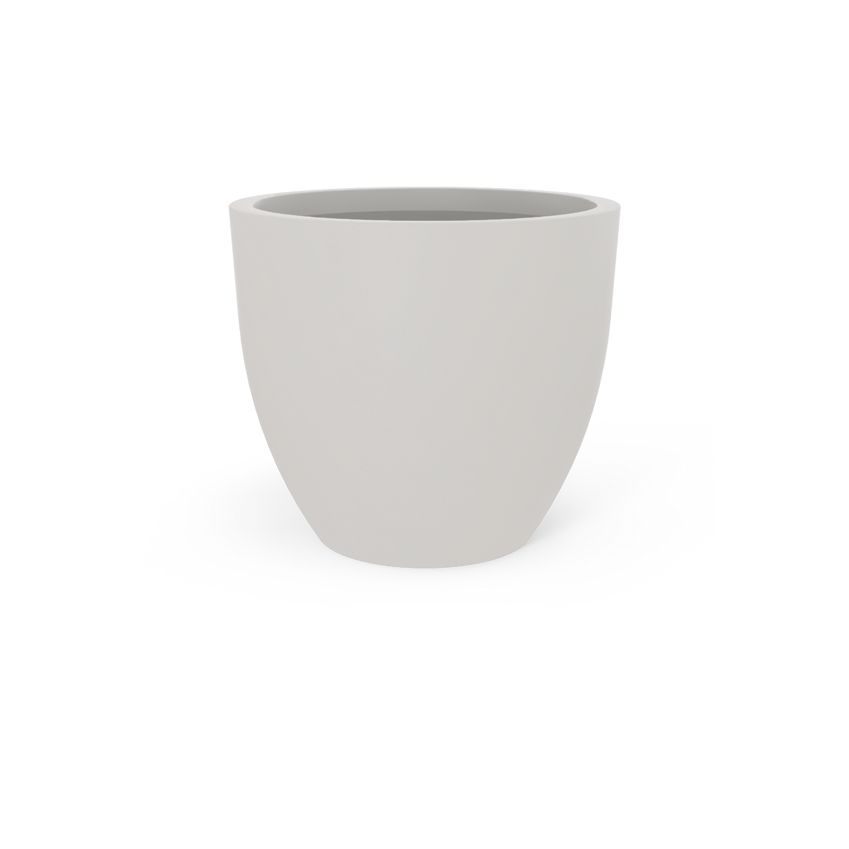 Wannsee round fiberglass planter in Matte Cement Grey