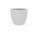 Wannsee round fiberglass planter in Matte Cement Grey