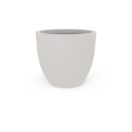 Wannsee round fiberglass planter in Matte Cement Grey