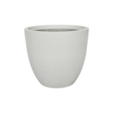 Wannsee round fiberglass planter in Matte Cement Grey, studio render