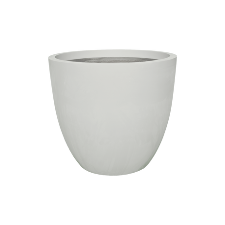 Wannsee round fiberglass planter in Matte Cement Grey, studio render