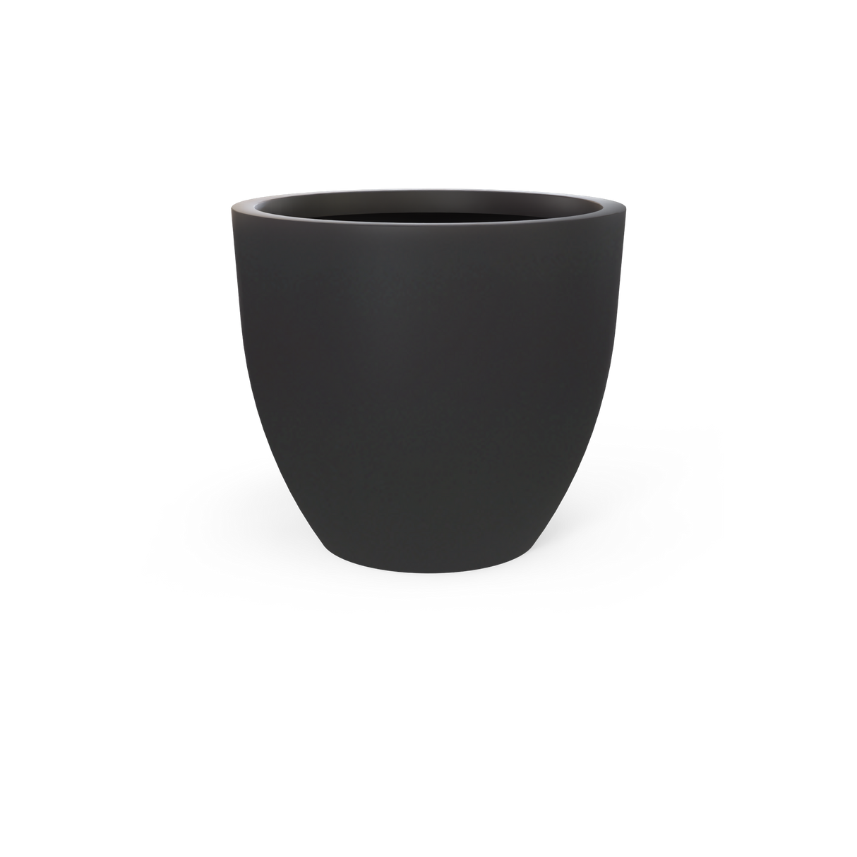Wannsee round fiberglass planter in Matte Charcoal