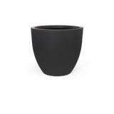 Wannsee round fiberglass planter in Matte Charcoal