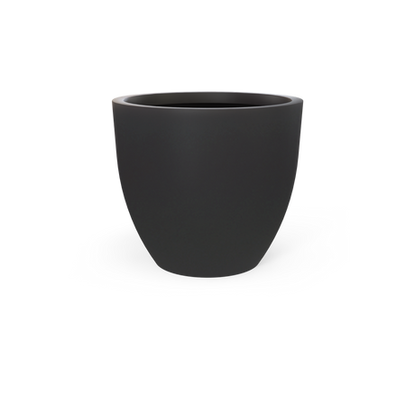 Wannsee round fiberglass planter in Matte Charcoal