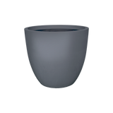 Wannsee round fiberglass planter in Matte Charcoal, studio render