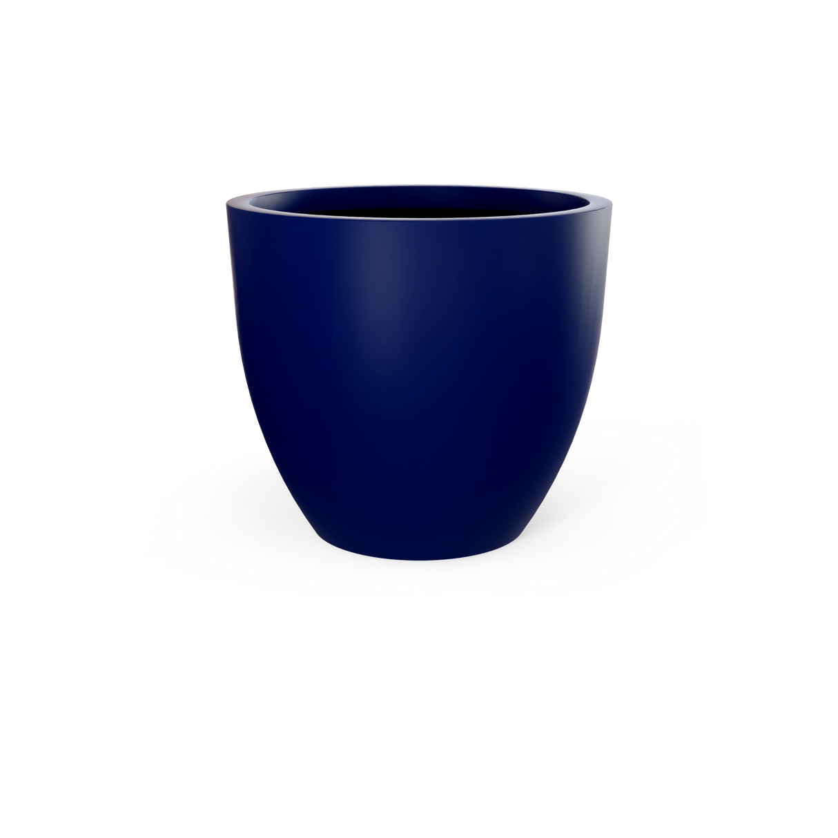 Wannsee round fiberglass planter in Matte Cobalt Blue