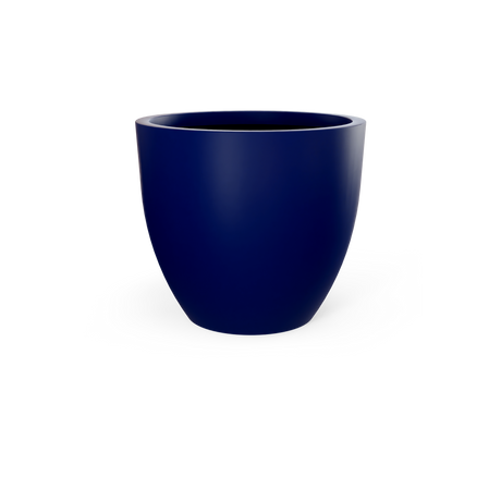 Wannsee round fiberglass planter in Matte Cobalt Blue