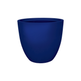 Wannsee round fiberglass planter in Matte Cobalt Blue, studio render