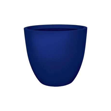 Wannsee round fiberglass planter in Matte Cobalt Blue, studio render