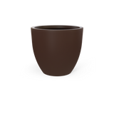 Wannsee round fiberglass planter in Matte Dark Brown