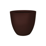 Wannsee round fiberglass planter in Matte Dark Brown, studio render