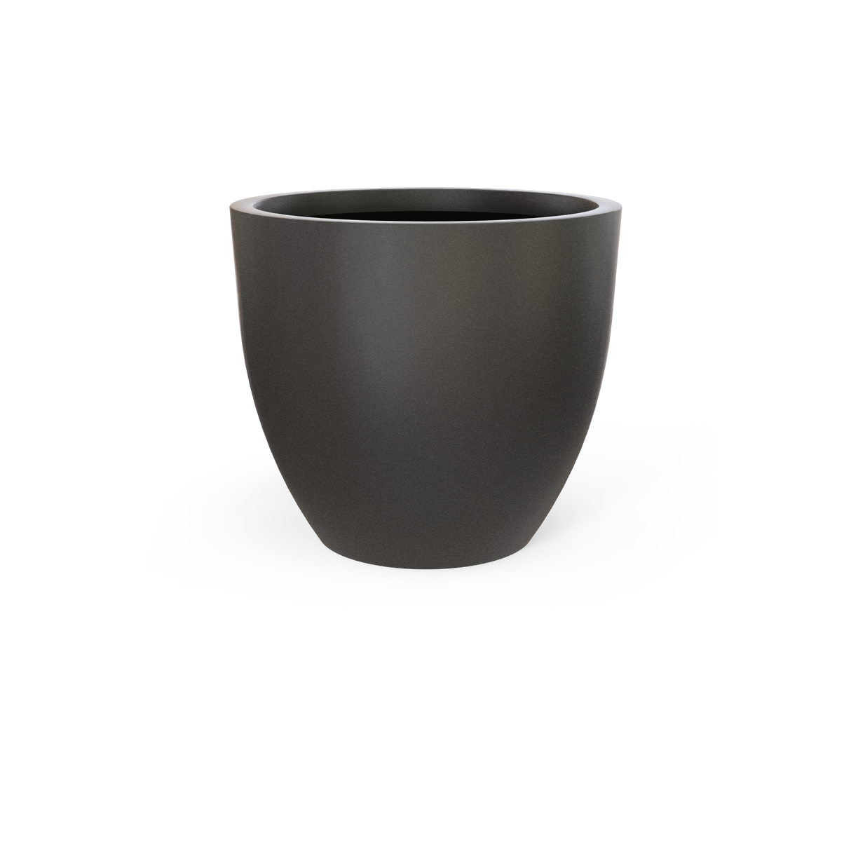 Wannsee round fiberglass planter in Matte Gunmetal