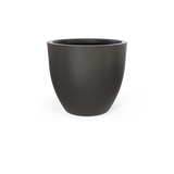 Wannsee round fiberglass planter in Matte Gunmetal