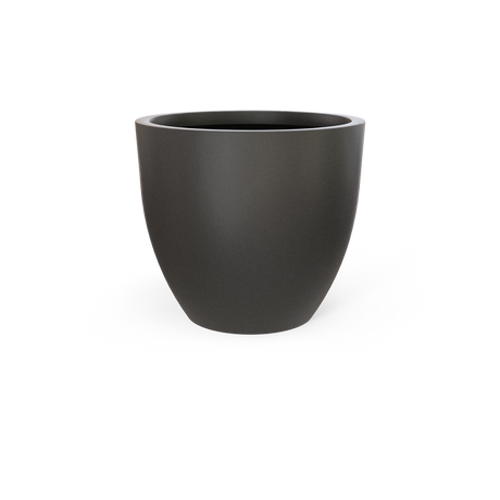 Wannsee round fiberglass planter in Matte Gunmetal