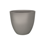 Wannsee round fiberglass planter in Matte Gunmetal, studio render