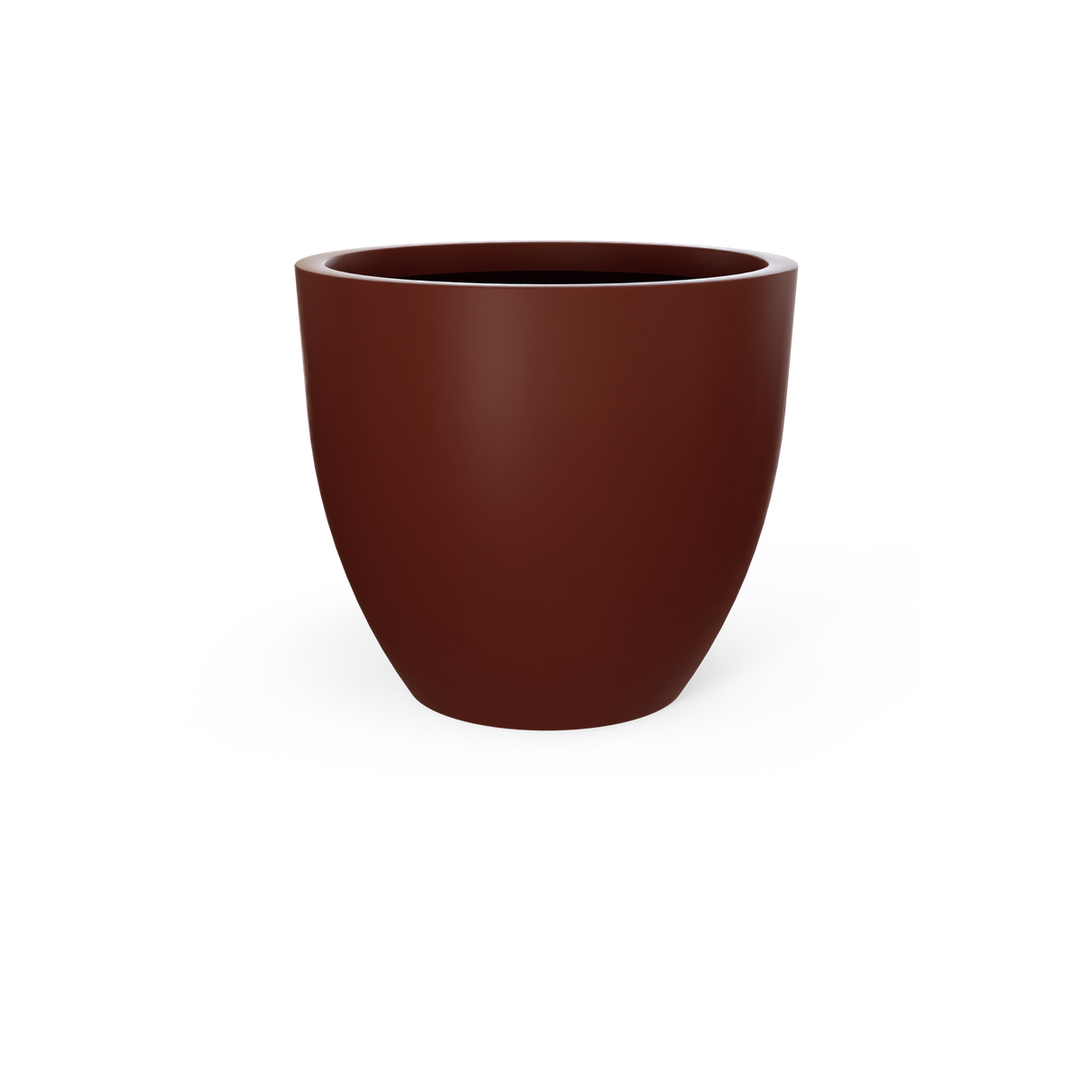 Wannsee round fiberglass planter in Matte Terra Cotta