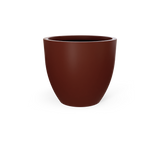 Wannsee round fiberglass planter in Matte Terra Cotta