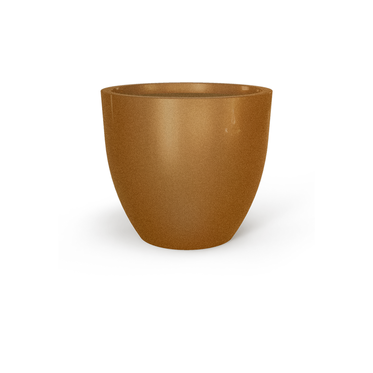 Wannsee round fiberglass planter in Metallic Bronze