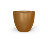 Wannsee round fiberglass planter in Metallic Bronze