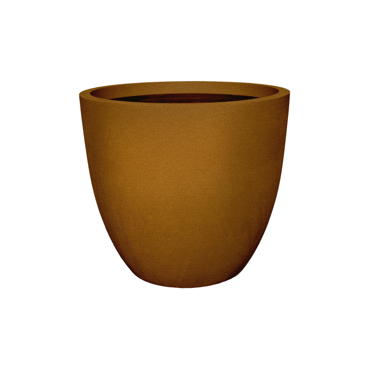 Wannsee round fiberglass planter in Metallic Bronze, studio render