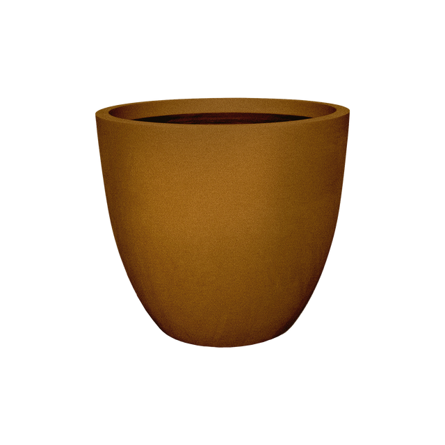 Wannsee round fiberglass planter in Metallic Bronze, studio render
