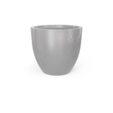 Wannsee round fiberglass planter in Metallic Silver