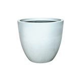 Wannsee round fiberglass planter in Metallic Silver, studio render