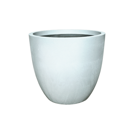 Wannsee round fiberglass planter in Metallic Silver, studio render